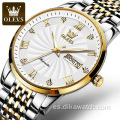 Reloj OLEVS 6630 para hombre, relojes mecánicos automáticos de lujo de acero inoxidable, reloj de pulsera de diseño hueco de negocios a la moda para hombre